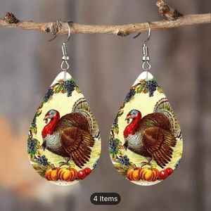 Thanksgiving Turkey feast drop hook earrings for women or girls new